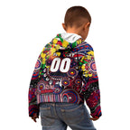 Personalised NAIDOC Week 2025 Demons Football Kid Hoodie Aboriginal Dot Painting