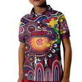 Personalised NAIDOC Week 2025 Demons Football Kid Polo Shirt Aboriginal Dot Painting