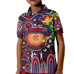 Personalised NAIDOC Week 2025 Demons Football Kid Polo Shirt Aboriginal Dot Painting