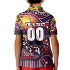 Personalised NAIDOC Week 2025 Demons Football Kid Polo Shirt Aboriginal Dot Painting