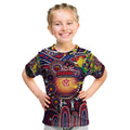 Personalised NAIDOC Week 2025 Demons Football Kid T Shirt Aboriginal Dot Painting