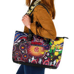 NAIDOC Week 2025 Demons Football Leather Tote Bag Aboriginal Dot Painting