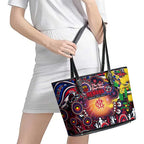NAIDOC Week 2025 Demons Football Leather Tote Bag Aboriginal Dot Painting