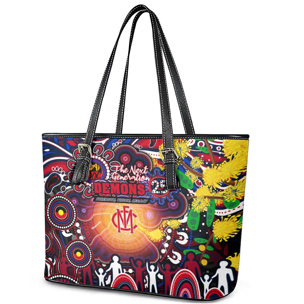 NAIDOC Week 2025 Demons Football Leather Tote Bag Aboriginal Dot Painting