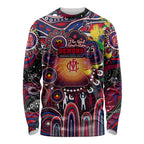 Personalised NAIDOC Week 2025 Demons Football Long Sleeve Shirt Aboriginal Dot Painting