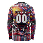 Personalised NAIDOC Week 2025 Demons Football Long Sleeve Shirt Aboriginal Dot Painting