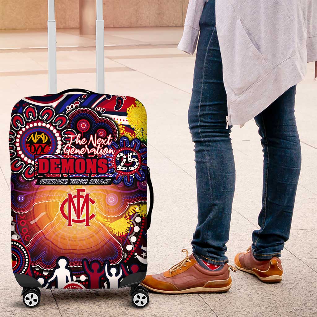 NAIDOC Week 2025 Demons Football Luggage Cover Aboriginal Dot Painting
