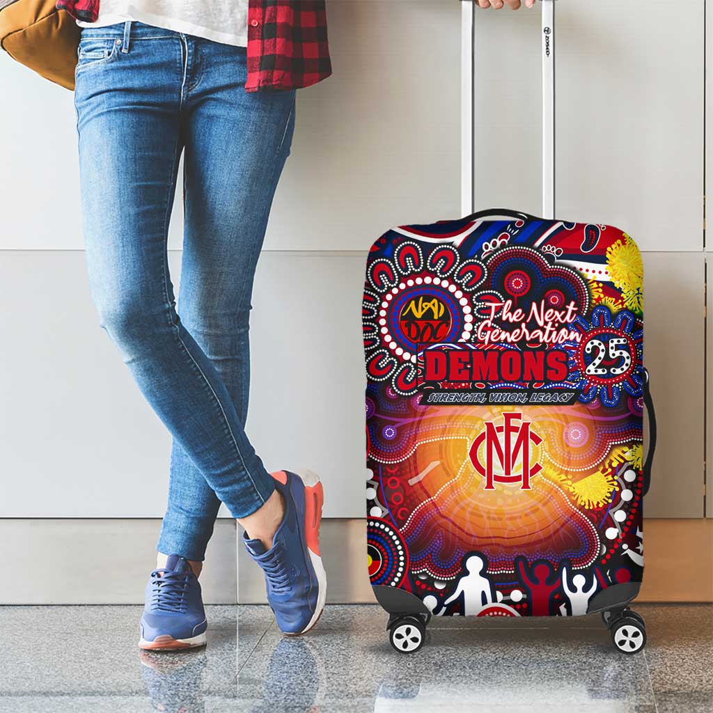 NAIDOC Week 2025 Demons Football Luggage Cover Aboriginal Dot Painting