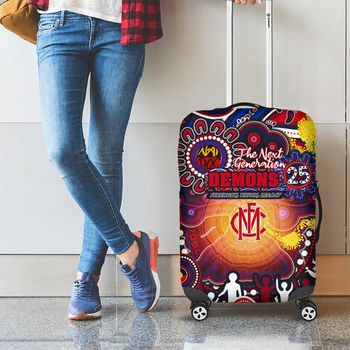 NAIDOC Week 2025 Demons Football Luggage Cover Aboriginal Dot Painting