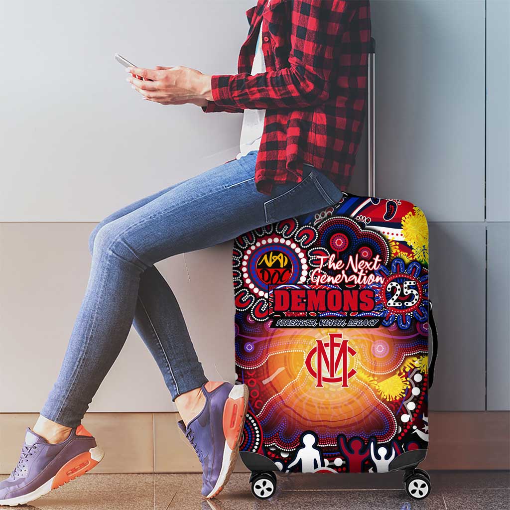 NAIDOC Week 2025 Demons Football Luggage Cover Aboriginal Dot Painting
