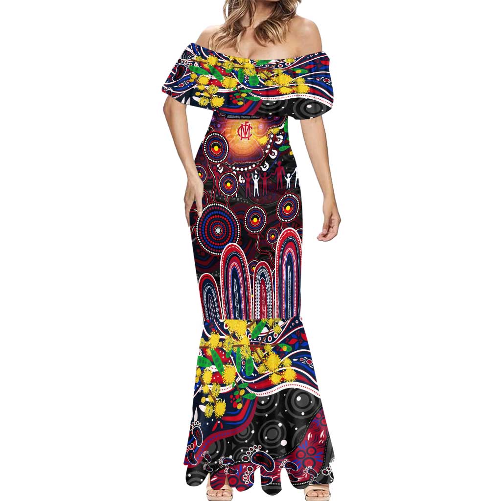 Personalised NAIDOC Week 2025 Demons Football Mermaid Dress Aboriginal Dot Painting