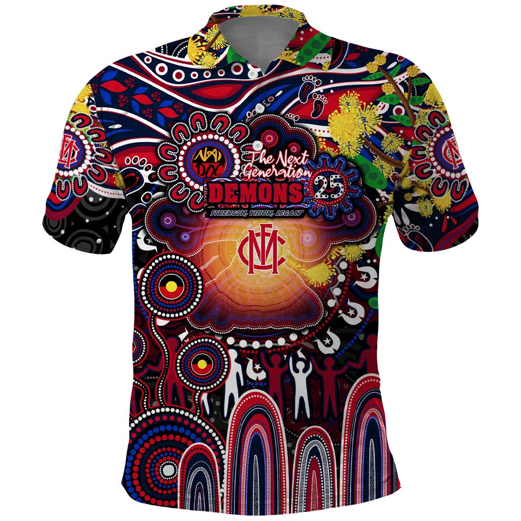 Personalised NAIDOC Week 2025 Demons Football Polo Shirt Aboriginal Dot Painting
