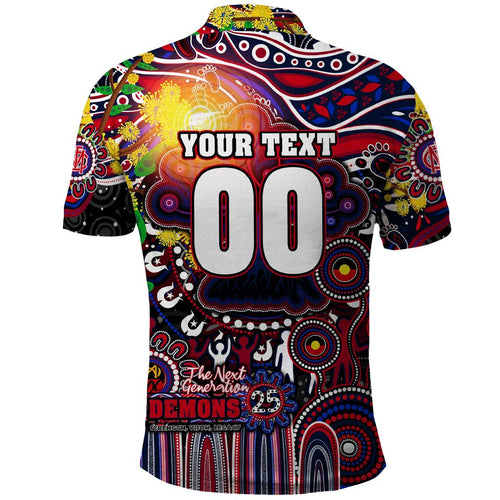 Personalised NAIDOC Week 2025 Demons Football Polo Shirt Aboriginal Dot Painting