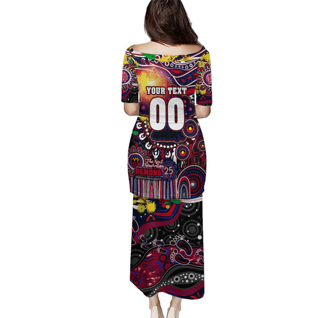 Personalised NAIDOC Week 2025 Demons Football Puletasi Aboriginal Dot Painting