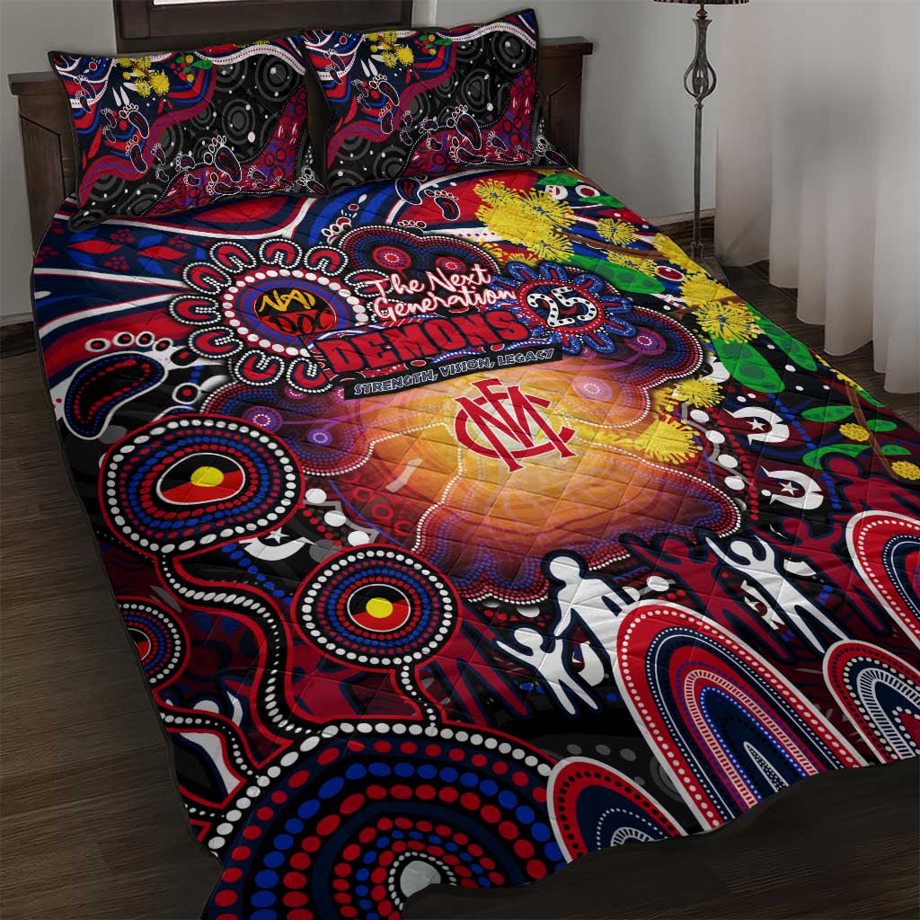 NAIDOC Week 2025 Demons Football Quilt Bed Set Aboriginal Dot Painting