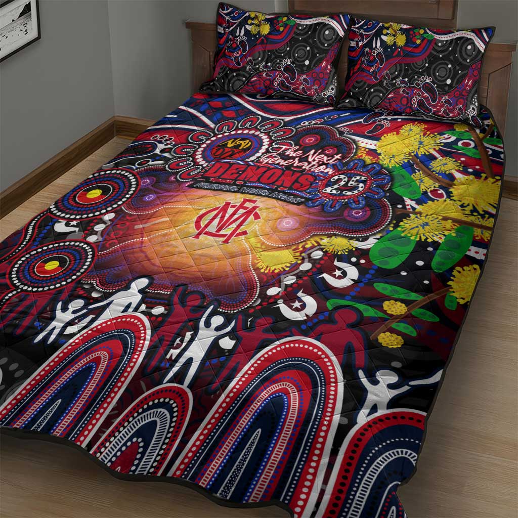 NAIDOC Week 2025 Demons Football Quilt Bed Set Aboriginal Dot Painting