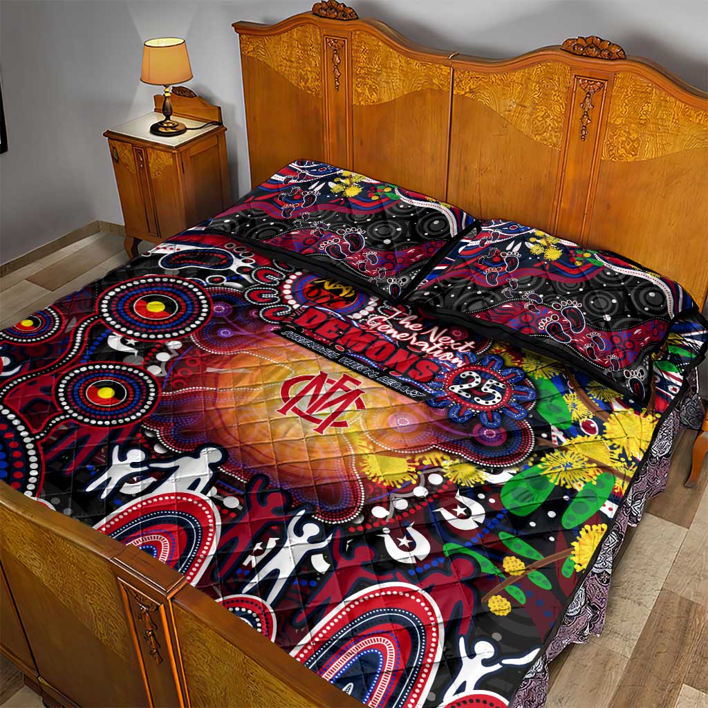 NAIDOC Week 2025 Demons Football Quilt Bed Set Aboriginal Dot Painting