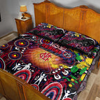 NAIDOC Week 2025 Demons Football Quilt Bed Set Aboriginal Dot Painting