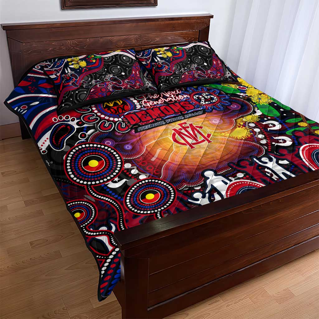 NAIDOC Week 2025 Demons Football Quilt Bed Set Aboriginal Dot Painting