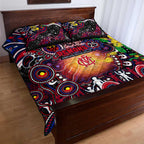 NAIDOC Week 2025 Demons Football Quilt Bed Set Aboriginal Dot Painting