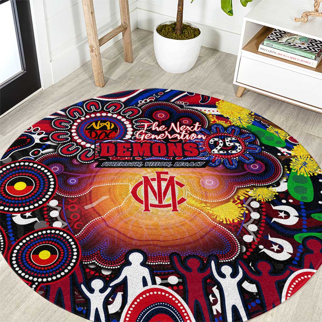 NAIDOC Week 2025 Demons Football Round Carpet Aboriginal Dot Painting