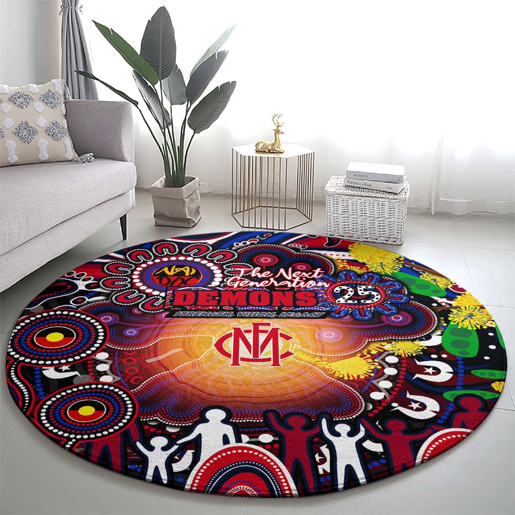 NAIDOC Week 2025 Demons Football Round Carpet Aboriginal Dot Painting