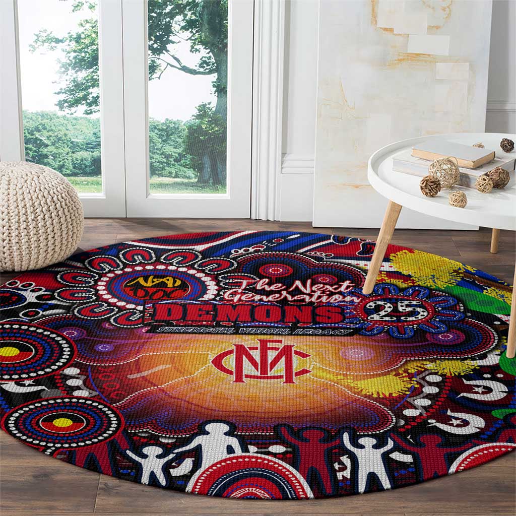 NAIDOC Week 2025 Demons Football Round Carpet Aboriginal Dot Painting