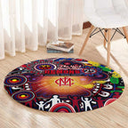 NAIDOC Week 2025 Demons Football Round Carpet Aboriginal Dot Painting