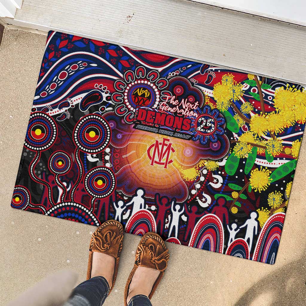 NAIDOC Week 2025 Demons Football Rubber Doormat Aboriginal Dot Painting