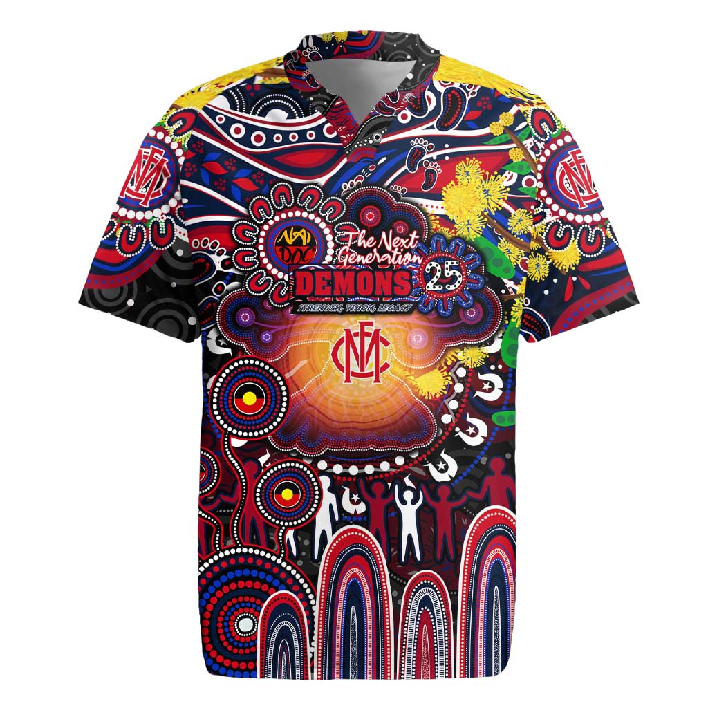 Personalised NAIDOC Week 2025 Demons Football Rugby Jersey Aboriginal Dot Painting