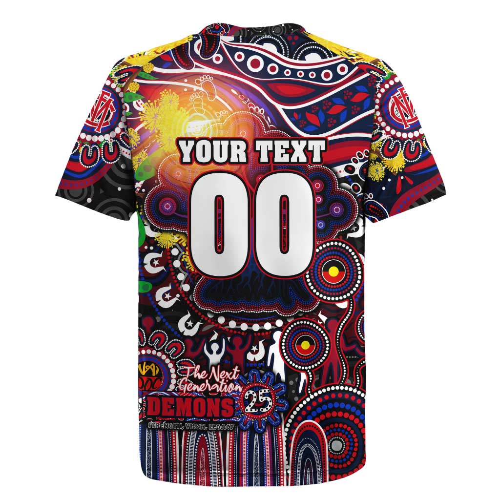 Personalised NAIDOC Week 2025 Demons Football Rugby Jersey Aboriginal Dot Painting