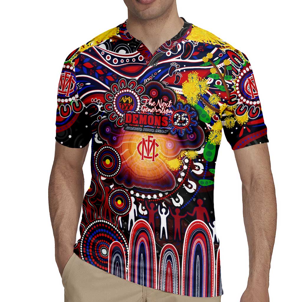 Personalised NAIDOC Week 2025 Demons Football Rugby Jersey Aboriginal Dot Painting
