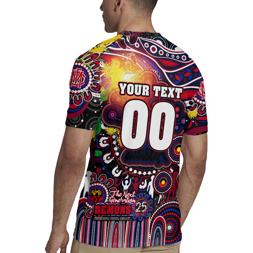 Personalised NAIDOC Week 2025 Demons Football Rugby Jersey Aboriginal Dot Painting