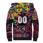 Personalised NAIDOC Week 2025 Demons Football Sherpa Hoodie Aboriginal Dot Painting
