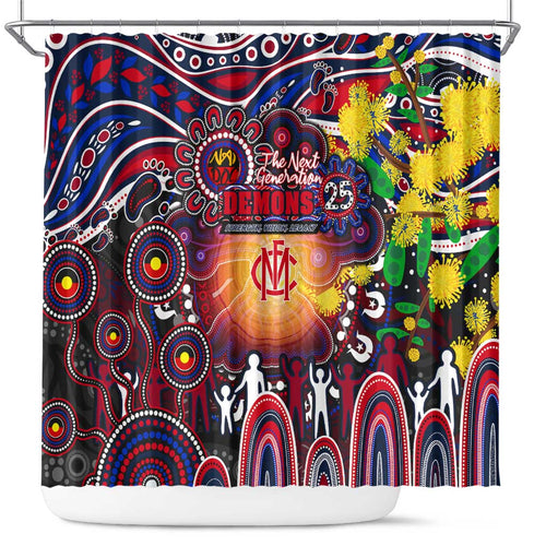 NAIDOC Week 2025 Demons Football Shower Curtain Aboriginal Dot Painting