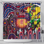 NAIDOC Week 2025 Demons Football Shower Curtain Aboriginal Dot Painting