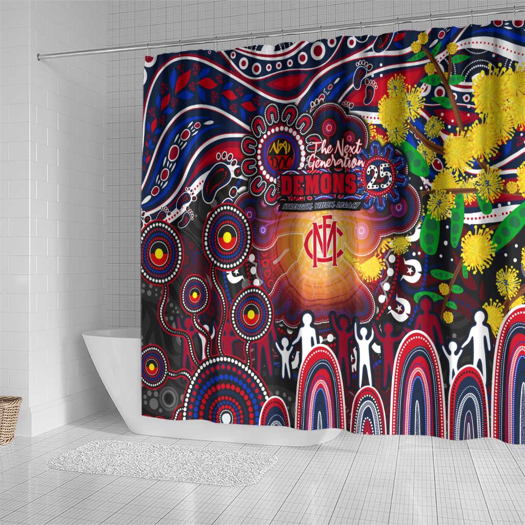 NAIDOC Week 2025 Demons Football Shower Curtain Aboriginal Dot Painting