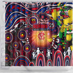 NAIDOC Week 2025 Demons Football Shower Curtain Aboriginal Dot Painting
