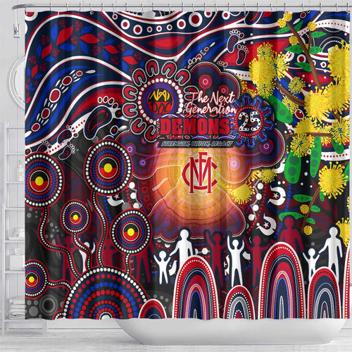 NAIDOC Week 2025 Demons Football Shower Curtain Aboriginal Dot Painting