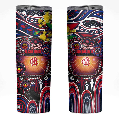 NAIDOC Week 2025 Demons Football Skinny Tumbler Aboriginal Dot Painting