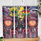 NAIDOC Week 2025 Demons Football Skinny Tumbler Aboriginal Dot Painting