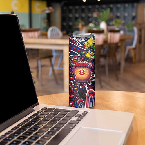 NAIDOC Week 2025 Demons Football Skinny Tumbler Aboriginal Dot Painting
