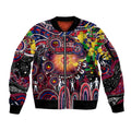 Personalised NAIDOC Week 2025 Demons Football Sleeve Zip Bomber Jacket Aboriginal Dot Painting