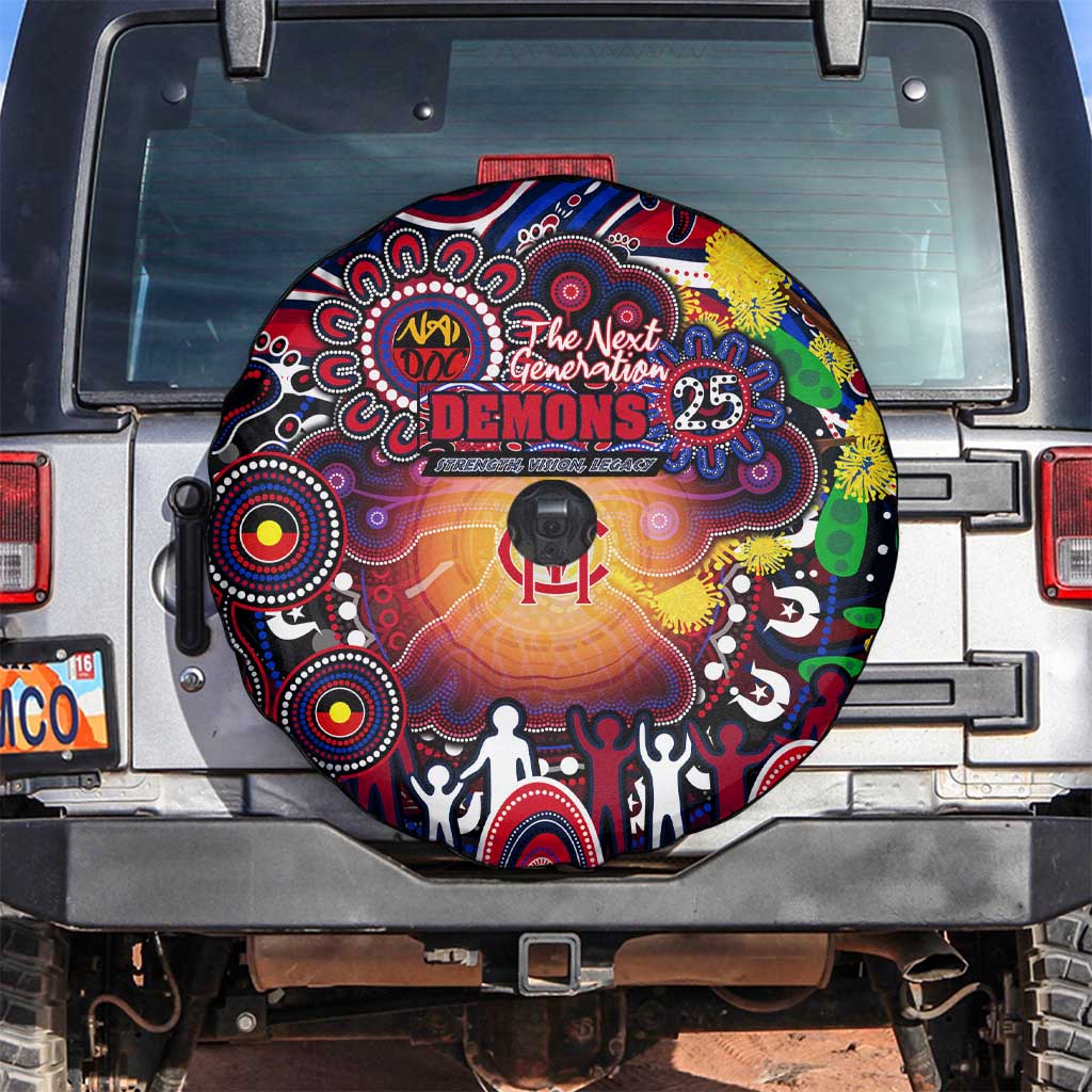 NAIDOC Week 2025 Demons Football Spare Tire Cover Aboriginal Dot Painting