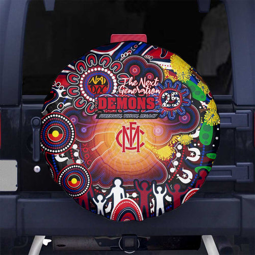NAIDOC Week 2025 Demons Football Spare Tire Cover Aboriginal Dot Painting
