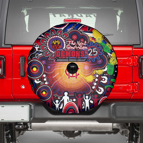 NAIDOC Week 2025 Demons Football Spare Tire Cover Aboriginal Dot Painting