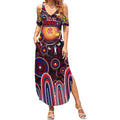 Personalised NAIDOC Week 2025 Demons Football Summer Maxi Dress Aboriginal Dot Painting