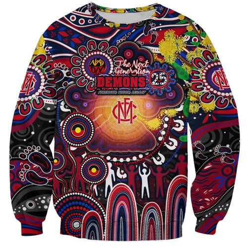 Personalised NAIDOC Week 2025 Demons Football Sweatshirt Aboriginal Dot Painting