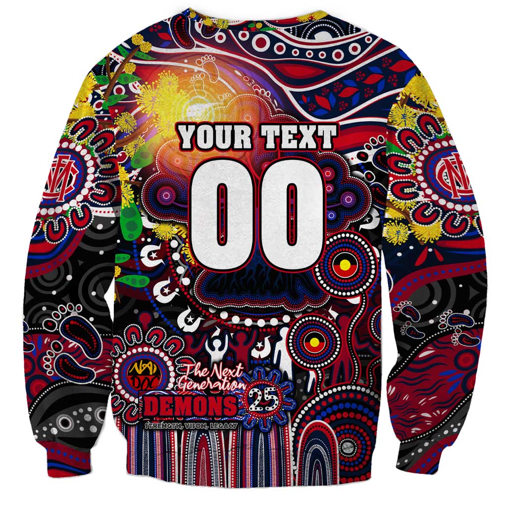 Personalised NAIDOC Week 2025 Demons Football Sweatshirt Aboriginal Dot Painting