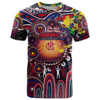 Personalised NAIDOC Week 2025 Demons Football T Shirt Aboriginal Dot Painting
